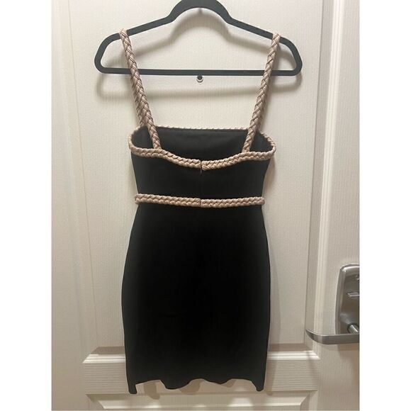 Rumer The Label Riviera Mini Dress Black textured knit size small NWT $399 - Picture 8 of 9